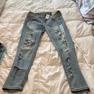 American Eagle Outfitters Blue Skinny Jeans Distressed size 2 short
